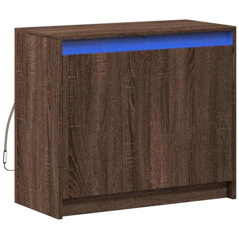 Credenza con LED Rovere Marrone 72x34x61 cm Legno Multistrato - Foto 10