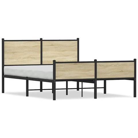 Giroletto Senza Materaso In Metallo Rovere Sonoma 140x190 Cm - Foto 1