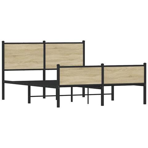 Giroletto Senza Materaso In Metallo Rovere Sonoma 140x190 Cm - Foto 10