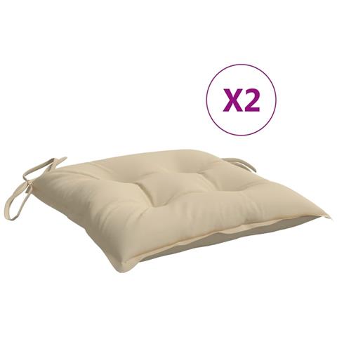 Cuscini Per Sedia 2 Pz Beige 40x40x7 Cm In Tessuto Oxford - Foto 2