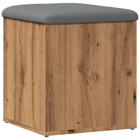 Panca Portaoggetti Rovere Artigianale 42x42x45 Cm In Truciolato - Foto 2