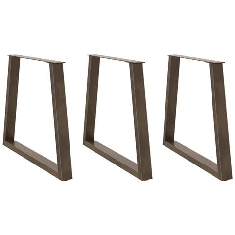 Gambe Per Tavolo Pranzo A V 3pz Naturale 80x(72-73,3)cm Acciaio - Foto 1