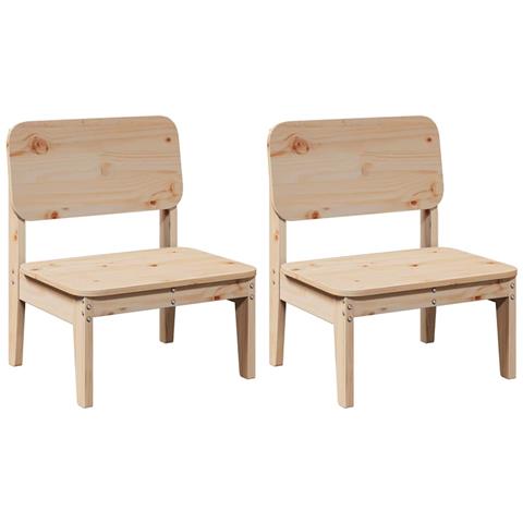 Sedie Da Giardino 2pz 60x52,5x72 Cm Legno Massello Di Pino - Foto 2