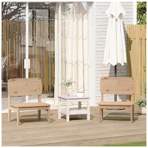 Sedie Da Giardino 2pz 60x52,5x72 Cm Legno Massello Di Pino - Foto 1