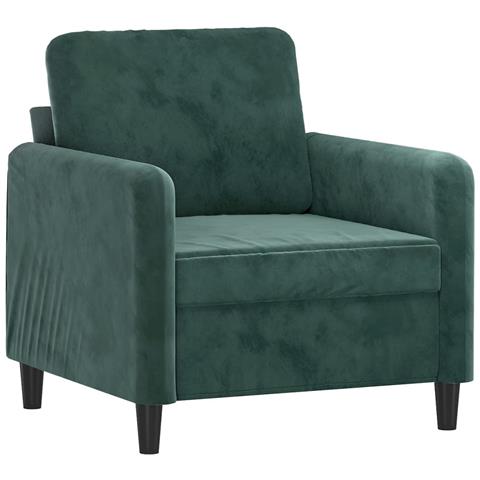Poltrona Verde Scuro 60 Cm Velluto - Foto 2