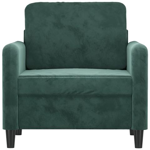 Poltrona Verde Scuro 60 Cm Velluto - Foto 3