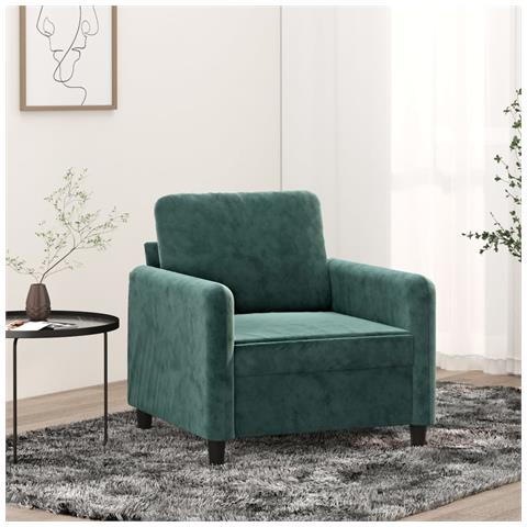 Poltrona Verde Scuro 60 Cm Velluto - Foto 1