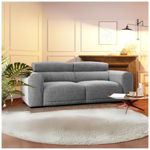 Divano Leora 2 Sedute Extralarge A Slitta In Tessuto Vardo G1311 Grigio - Foto 1