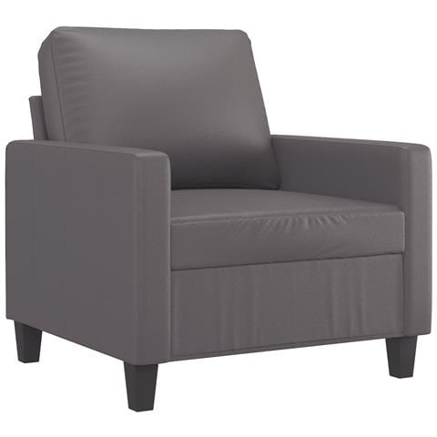 Set Di Divani 4 Pz Con Cuscini Grigio In Similpelle - Foto 3