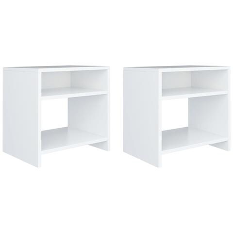 Lusso Casadino -  Comodini Bianchi 2 Pz 40x30x40 Cm Legno Ingegnerizzato - Foto 2