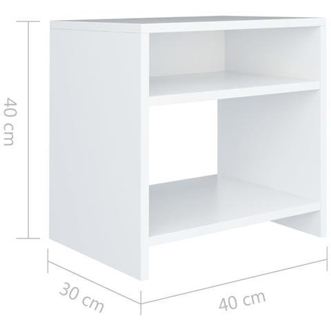Lusso Casadino -  Comodini Bianchi 2 Pz 40x30x40 Cm Legno Ingegnerizzato - Foto 7