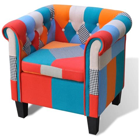 Lusso Casadino -  Poltrona Con Design Patchwork In Tessuto - Foto 2