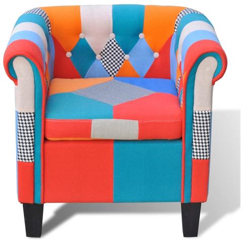 Lusso Casadino -  Poltrona Con Design Patchwork In Tessuto - Foto 1