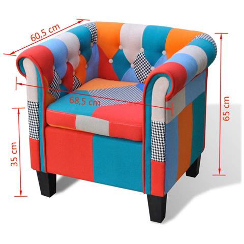 Lusso Casadino -  Poltrona Con Design Patchwork In Tessuto - Foto 5
