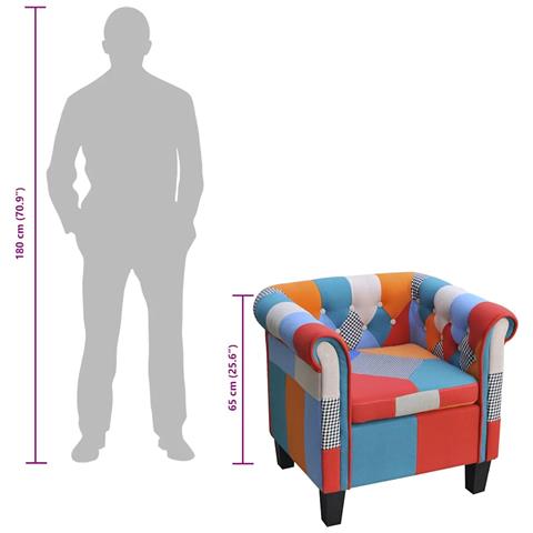 Poltrona Con Design Patchwork In Tessuto - Foto 6