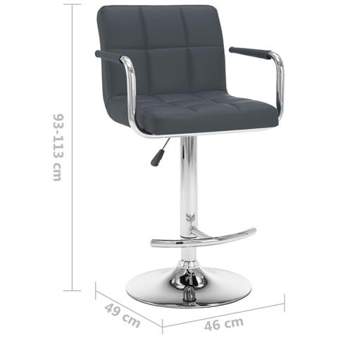 Lusso Casadino - Sgabelli Da Bar 2 Pz Grigi In Similpelle - Foto 8