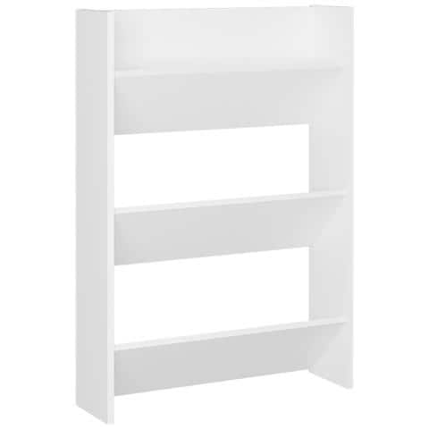 Scarpiera A Muro Bianca 60x18x90 Cm In Legno Multistrato - Foto 1