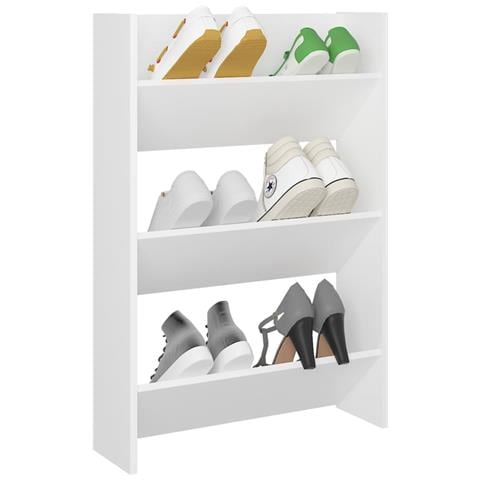 Scarpiera A Muro Bianca 60x18x90 Cm In Legno Multistrato - Foto 2