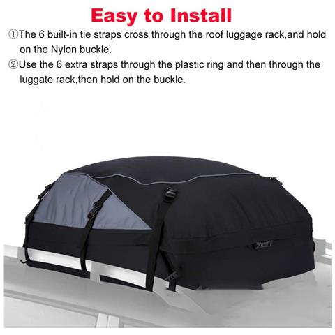 Borsa Da Tetto Grande Per Auto - Nera  S - Foto 6