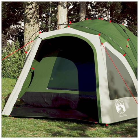 Tenda a Cupola da Campeggio 3 Persone Verde a Rilascio Rapido - Foto 2
