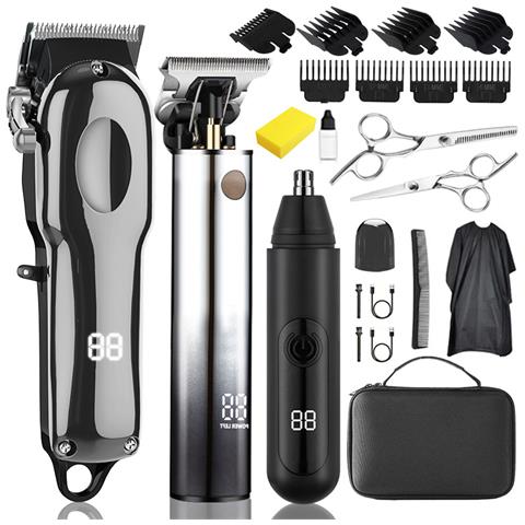 Set Tagliacapelli E Rifinitore Per Naso Led Gun Silver, Set Da 3 Pezzi - Foto 1