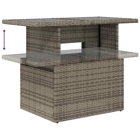 Set Divani da Giardino 7 pz con Cuscini Grigio in Polyrattan - Foto 9