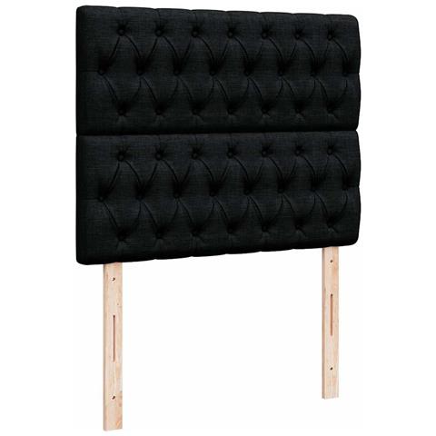 Struttura Letto Pouf con Materasso Nero 120x200 cm in Tessuto - Foto 9
