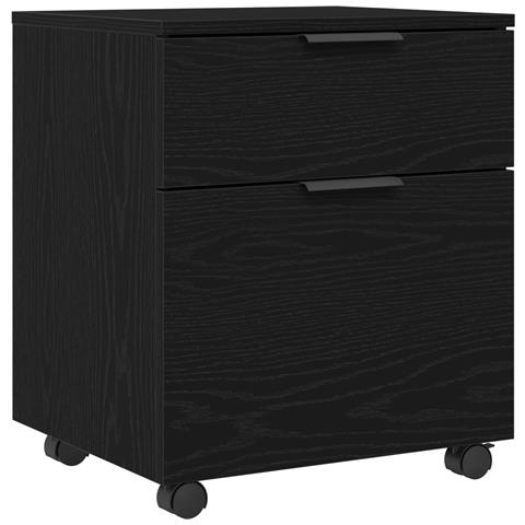 Armadio Mobile con Ruote  Nero Rovere 45x38x54 cm - Foto 1