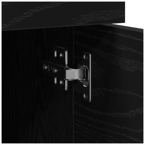 Armadio Mobile con Ruote  Nero Rovere 45x38x54 cm - Foto 9