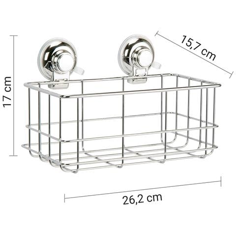Portaoggetti Rettangolare Per Doccia In Filo Da Muro In Metallo E Resine Termoplastiche Ho18 Serie Hot Cromato - Foto 2