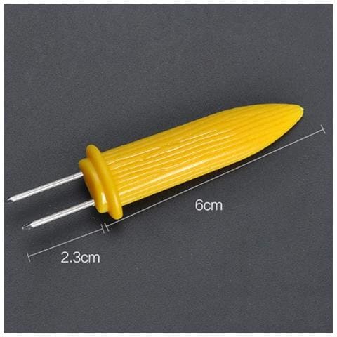 Set Di Supporti Per Mais In Acciaio Inossidabile 8,3 Cm Gialli 10 Pezzi - Foto 2