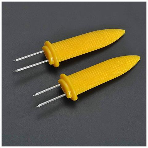 Set Di Supporti Per Mais In Acciaio Inossidabile 8,3 Cm Gialli 10 Pezzi - Foto 6