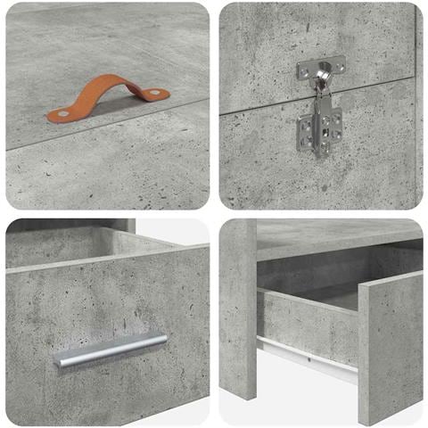 Struttura letto con contenitore Grigio cemento 180 x 200 cm - Foto 9