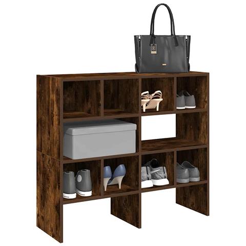 Scarpiere 2 pz Impilabili Rovere Fumo 89,5x30x40 cm - Foto 2