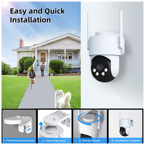 Telecamera Ptz Esterna Da 1.2 Pollici 2mp Impermeabile - Sicurezza Intelligente Wireless - Foto 2