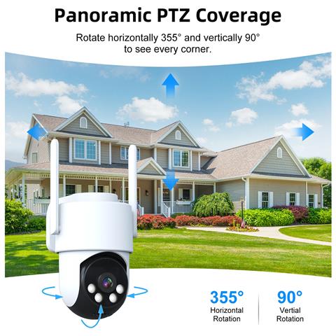 Telecamera Ptz Esterna Da 1.2 Pollici 2mp Impermeabile - Sicurezza Intelligente Wireless - Foto 4