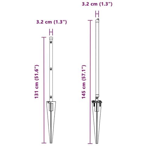 Pali per Recinzione 13 pcs Grigio Ø32mm 100 cm Acciaio zincato - Foto 9