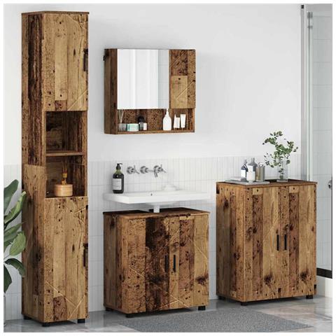 Set di mobili per il bagno 4 pcs Legno vecchio 61 x 35 x 64 cm - Foto 2