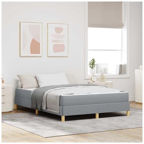 Letto a molle Grigio chiaro e Marrone 140 x 200 cm - Foto 2