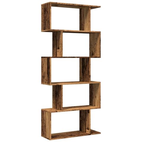 Libreria Divisorio 5Ripiani Legno Antico 70x24x161cm Truciolato - Foto 1