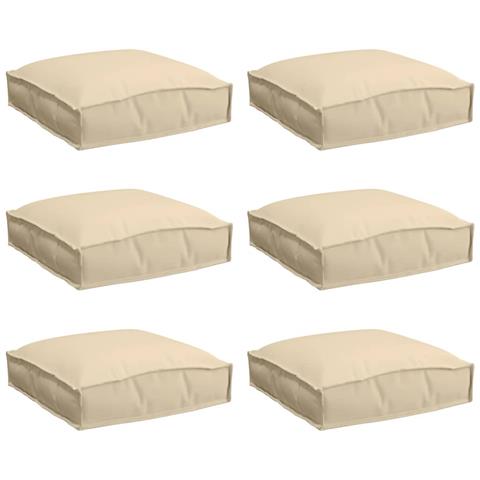 Cuscino per seduta pallet 6 pcs Beige 40 x 40 x 8 cm - Foto 1