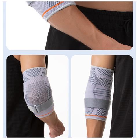 Tutore Sportivo Regolabile A Compressione Per Gomito Con Imbottitura In Silicone Per Supporto E Protezione M - Foto 2
