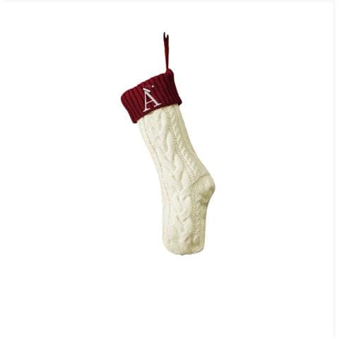 Calza Di Natale Ricamata Personalizzata Con Lettera A - Decorazione Festiva - Foto 1