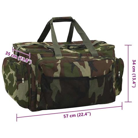 Borsa da Pesca Impermeabile Verde Mimetico in Tessuto Oxford - Foto 9