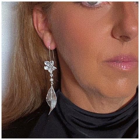 Ciondolo A Forma Di Fiore Autunnale In Ottone E Zama Placcato In Argento Sterling - Foto 3
