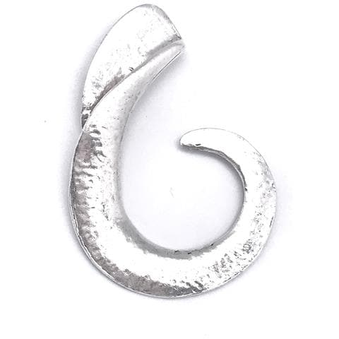 Spilla A Elica Grande In Zama Placcata Argento 9x6cm - Foto 1