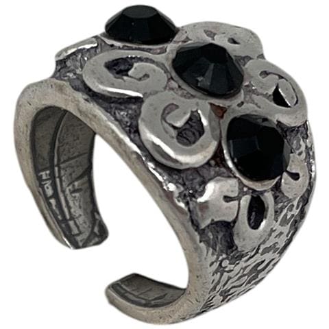 Anello A3, Cristallo Sw, Nero E Argento, 10µ - Foto 1