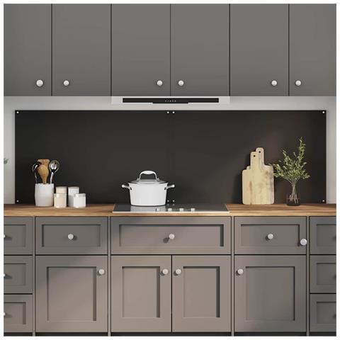 Rivestimento da Cucina 2 pcs Nero 100 x 60 cm vetro temperato - Foto 2