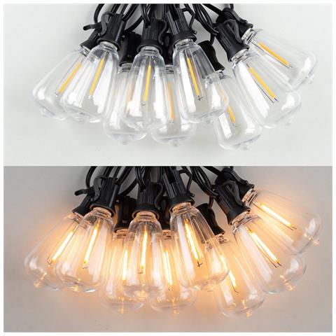 Catena Luminosa Led Da 10m Con Lampadine In Plastica, Pannello Solare Da 1200mah E Display Digitale - Foto 1