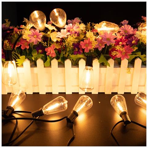 Catena Luminosa Led Da 10m Con Lampadine In Plastica, Pannello Solare Da 1200mah E Display Digitale - Foto 7